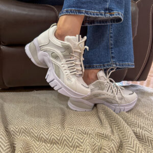 Tenis plataforma blanco hielo